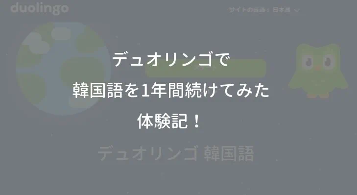 Duolingoで韓国語を1年間続けてみた体験記！